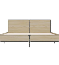 Bettgestell Sonoma-Eiche 120x200 cm Holzwerkstoff und Metall