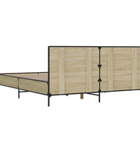 Bettgestell Sonoma-Eiche 120x200 cm Holzwerkstoff und Metall