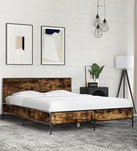 Bettgestell Räuchereiche 120x200 cm Holzwerkstoff und Metall