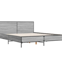 Bettgestell Grau Sonoma 120x200 cm Holzwerkstoff und Metall
