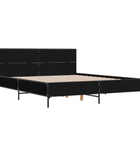 Bettgestell Schwarz 140x200 cm Holzwerkstoff und Metall