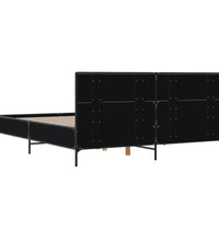 Bettgestell Schwarz 140x200 cm Holzwerkstoff und Metall
