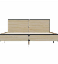 Bettgestell Sonoma-Eiche 140x200 cm Holzwerkstoff und Metall