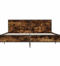 Bettgestell Räuchereiche 140x200 cm Holzwerkstoff und Metall