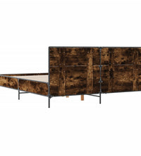 Bettgestell Räuchereiche 140x200 cm Holzwerkstoff und Metall