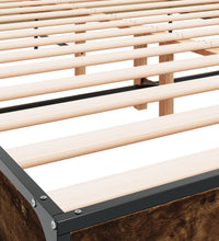 Bettgestell Räuchereiche 140x200 cm Holzwerkstoff und Metall