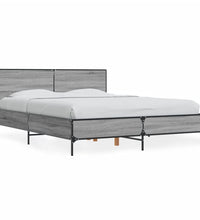 Bettgestell Grau Sonoma 140x200 cm Holzwerkstoff und Metall