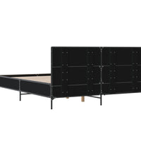 Bettgestell Schwarz 150x200 cm Holzwerkstoff und Metall