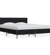 Bettgestell Schwarz 150x200 cm Holzwerkstoff und Metall