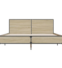 Bettgestell Sonoma-Eiche 150x200 cm Holzwerkstoff und Metall