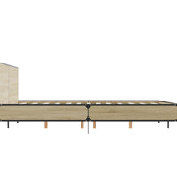 Bettgestell Sonoma-Eiche 150x200 cm Holzwerkstoff und Metall
