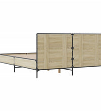 Bettgestell Sonoma-Eiche 150x200 cm Holzwerkstoff und Metall