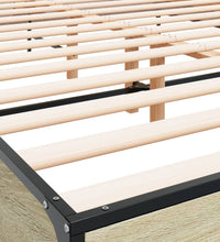 Bettgestell Sonoma-Eiche 150x200 cm Holzwerkstoff und Metall