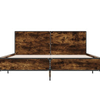 Bettgestell Räuchereiche 150x200 cm Holzwerkstoff und Metall