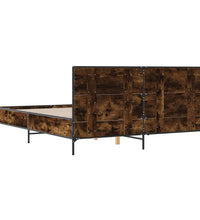 Bettgestell Räuchereiche 150x200 cm Holzwerkstoff und Metall