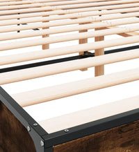 Bettgestell Räuchereiche 150x200 cm Holzwerkstoff und Metall