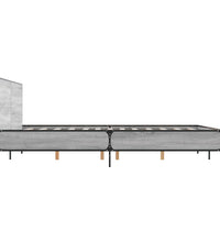Bettgestell Grau Sonoma 150x200 cm Holzwerkstoff und Metall