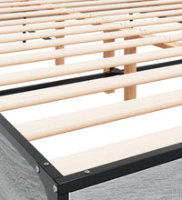 Bettgestell Grau Sonoma 150x200 cm Holzwerkstoff und Metall