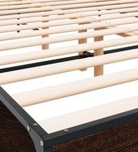 Bettgestell Braun Eichen-Optik 150x200 cm Holzwerkstoff Metall
