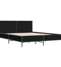 Bettgestell Schwarz 160x200 cm Holzwerkstoff und Metall