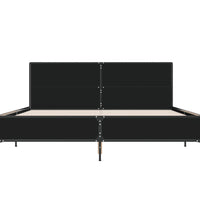 Bettgestell Schwarz 160x200 cm Holzwerkstoff und Metall