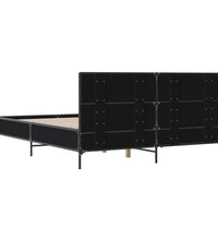 Bettgestell Schwarz 160x200 cm Holzwerkstoff und Metall