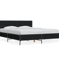 Bettgestell Schwarz 160x200 cm Holzwerkstoff und Metall