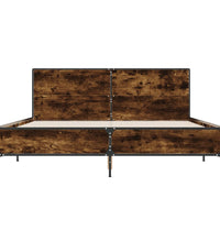 Bettgestell Räuchereiche 160x200 cm Holzwerkstoff und Metall