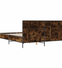 Bettgestell Räuchereiche 160x200 cm Holzwerkstoff und Metall