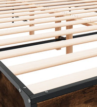 Bettgestell Räuchereiche 160x200 cm Holzwerkstoff und Metall