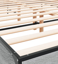Bettgestell Grau Sonoma 160x200 cm Holzwerkstoff und Metall