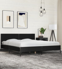 Bettgestell Schwarz 180x200 cm Holzwerkstoff und Metall