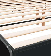 Bettgestell Schwarz 180x200 cm Holzwerkstoff und Metall