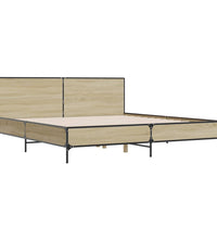 Bettgestell Sonoma-Eiche 180x200 cm Holzwerkstoff und Metall