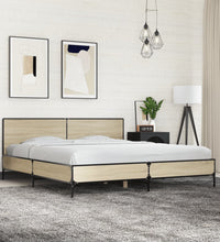 Bettgestell Sonoma-Eiche 180x200 cm Holzwerkstoff und Metall