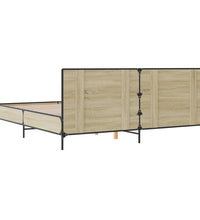 Bettgestell Sonoma-Eiche 180x200 cm Holzwerkstoff und Metall