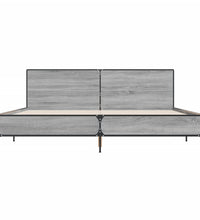 Bettgestell Grau Sonoma 180x200 cm Holzwerkstoff und Metall