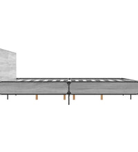 Bettgestell Grau Sonoma 180x200 cm Holzwerkstoff und Metall