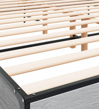 Bettgestell Grau Sonoma 180x200 cm Holzwerkstoff und Metall