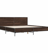 Bettgestell Braun Eichen-Optik 180x200 cm Holzwerkstoff Metall