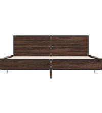 Bettgestell Braun Eichen-Optik 180x200 cm Holzwerkstoff Metall