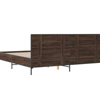 Bettgestell Braun Eichen-Optik 180x200 cm Holzwerkstoff Metall