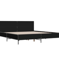 Bettgestell Schwarz 200x200 cm Holzwerkstoff und Metall