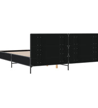 Bettgestell Schwarz 200x200 cm Holzwerkstoff und Metall