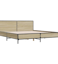 Bettgestell Sonoma-Eiche 200x200 cm Holzwerkstoff und Metall