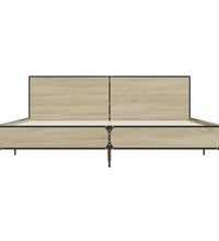Bettgestell Sonoma-Eiche 200x200 cm Holzwerkstoff und Metall