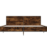 Bettgestell Räuchereiche 200x200 cm Holzwerkstoff und Metall