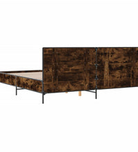 Bettgestell Räuchereiche 200x200 cm Holzwerkstoff und Metall