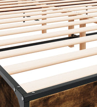 Bettgestell Räuchereiche 200x200 cm Holzwerkstoff und Metall