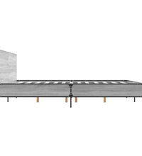 Bettgestell Grau Sonoma 200x200 cm Holzwerkstoff und Metall